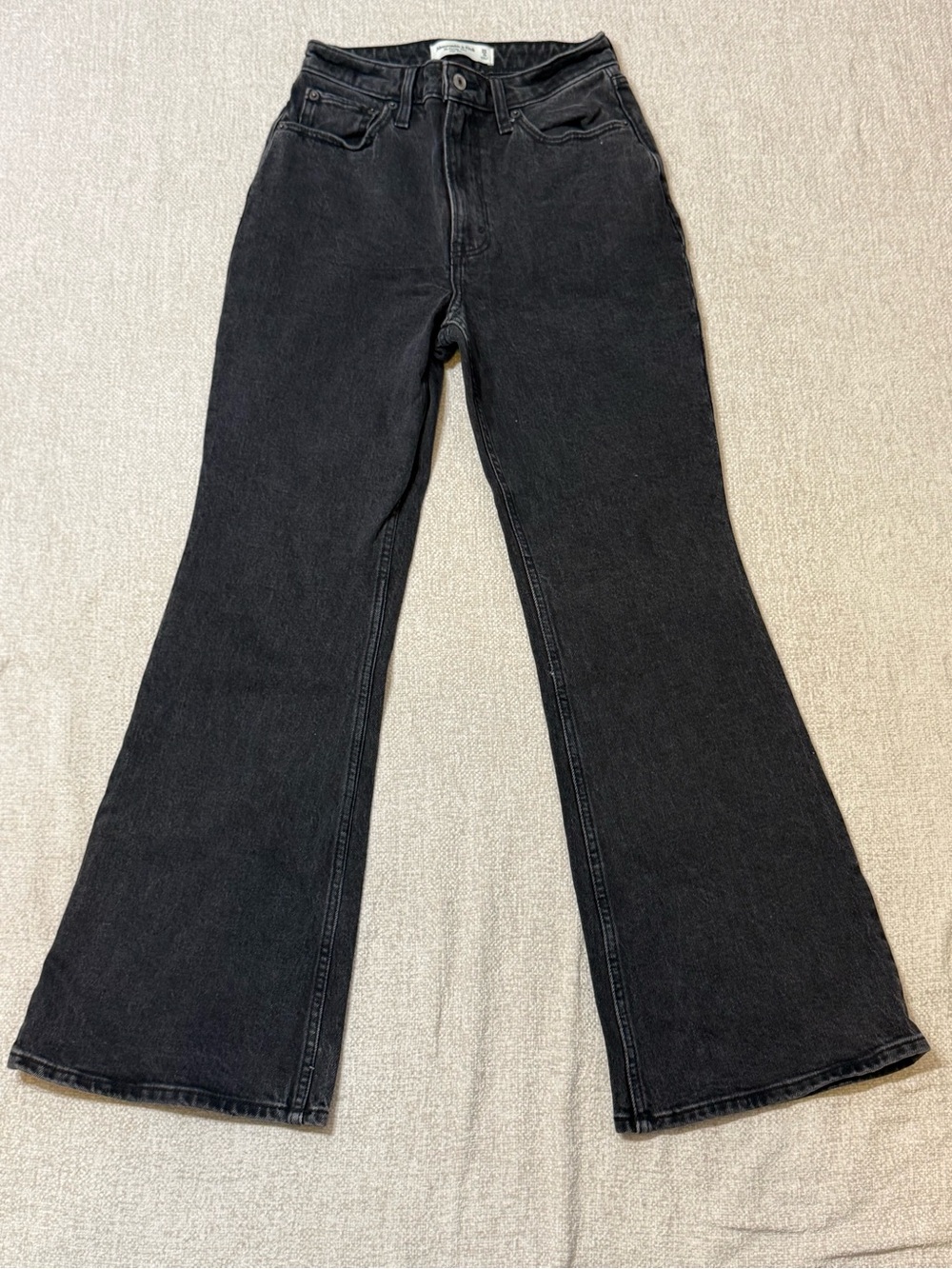 Abercrombie Curve Love Vintage Flare Jeans 25 0S Black Y2K 70s High Rise